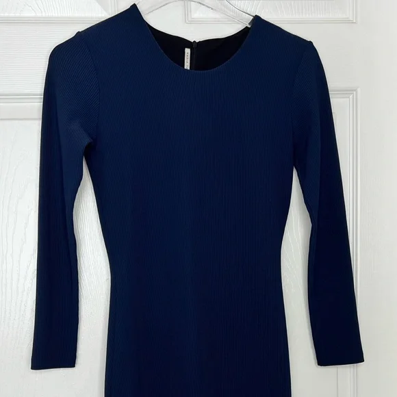 Nadia Tarr Blue Bodycon Midi Dress Sz L